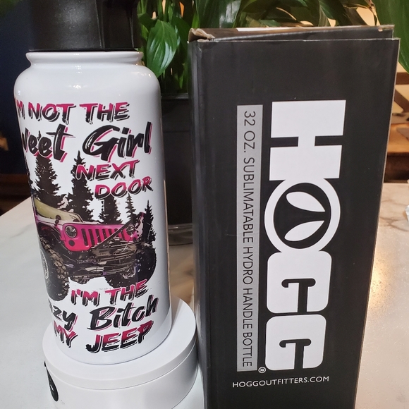 I'M THE Crazy BI*** IN MY JEEP 32oz Hydro Handle Bottle Tumbler 💜sale - Picture 10 of 10